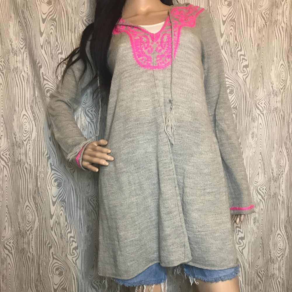 Rebecca Taylor Embroidered Hoodie Dress